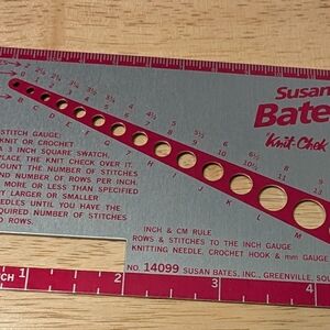 Susan Bates Knit-Chek Vintage Knitting Needles Gauge Stitch Measure #14099